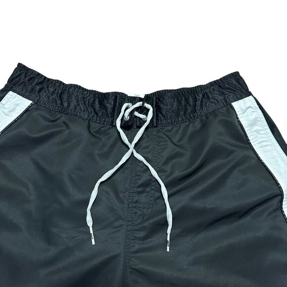 Vintage Nike Men’s XL Swim Trunks Black White Y2K Swoosh Logo - Picture 3 of 10